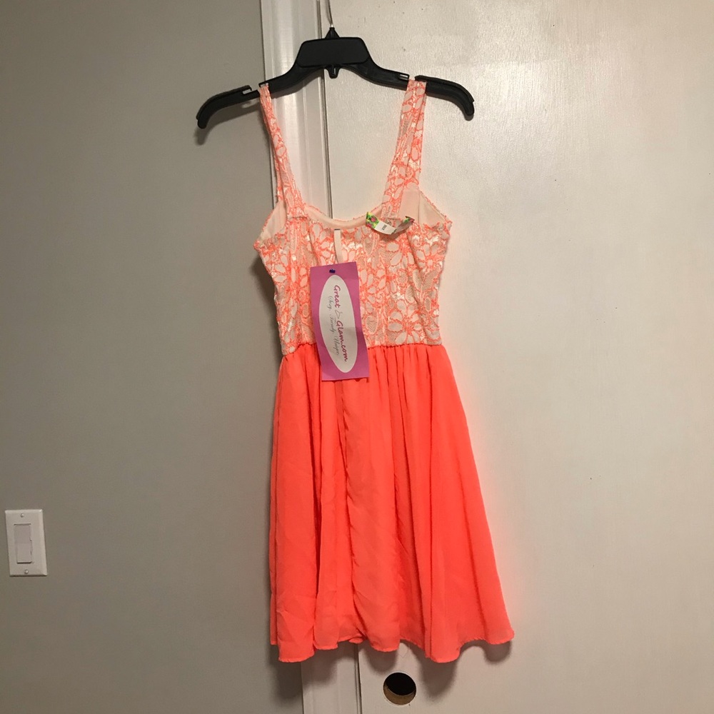Coral floral dress
